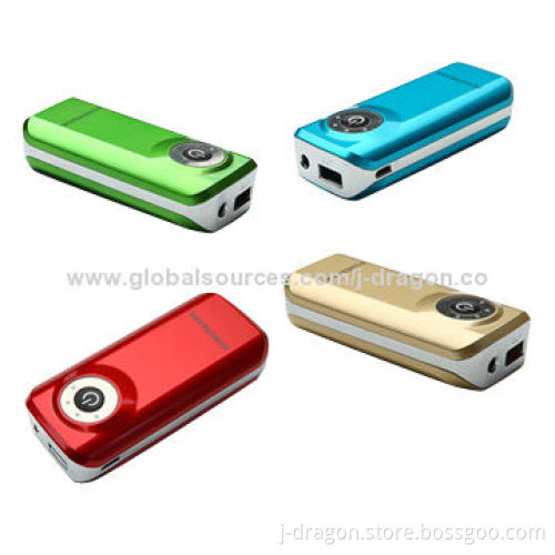 4,400mAh portable power bank with different colors